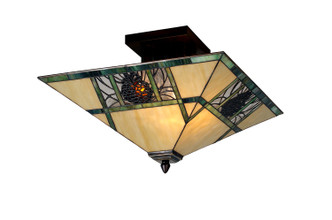 Meyda Tiffany - 67849 - Two Light Flushmount - Pinecone Ridge - Rust Meyda Tiffany - 67849 - Two Light Flushmount - Pinecone Ridge - Rust