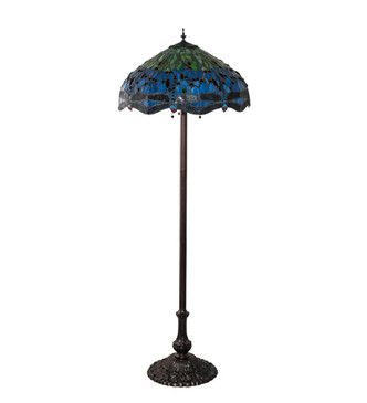 Tiffany Hanginghead Dragonfly Three Light Floor Lamp (70021)
