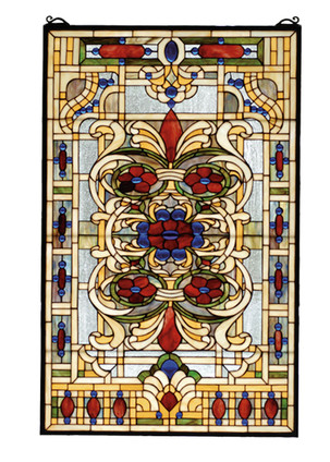 Meyda Tiffany - 71268 - Window - Estate Floral - Zasdy Burgundy Blue Green/Blue Ha Beige