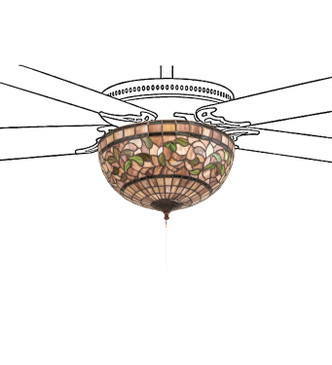Tiffany Turning Leaf Three Light Fan Light Fixture (72650)