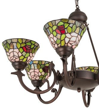 Tiffany Rosebush Six Light Chandelier (72651)
