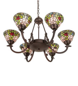 Tiffany Rosebush Six Light Chandelier (72651)