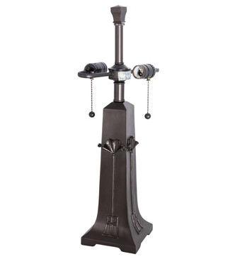 Meyda Tiffany - 77673 - Two Light Lamp Base - Ginkgo - Mahogany Bronze