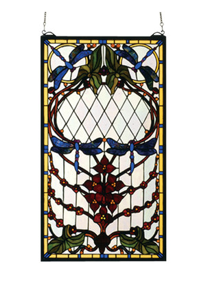 Meyda Tiffany - 77734 - Window - Dragonfly Allure - Zasdyi Burgundy Pbag Amber Da