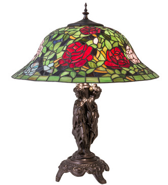 Meyda Tiffany - 78364 - Two Light Table Lamp - Tiffany Rosebush - Mahogany Bronze Meyda Tiffany - 78364 - Two Light Table Lamp - Tiffany Rosebush - Mahogany Bronze