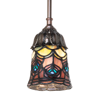 Meyda Tiffany - 81430 - One Light Mini Pendant - Tiffany Peacock Feather