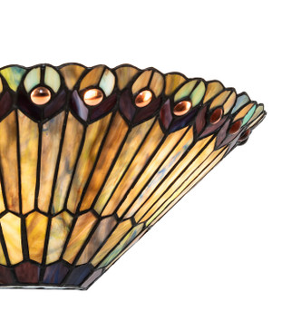 Tiffany Jeweled Peacock 17" Wall Sconce (82882)