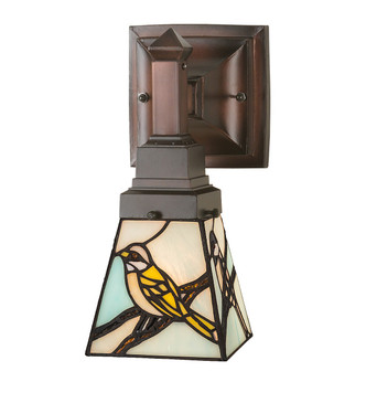 Meyda Tiffany - 98530 - One Light Wall Sconce - Backyard Friends - Mahogany Bronze