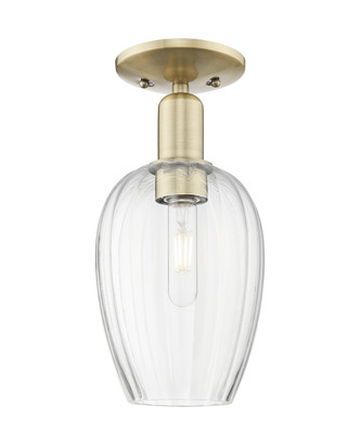 Innovations - 716-1C-AB-G457-6CL - One Light Semi-Flush Mount - Arcadia - Antique Brass