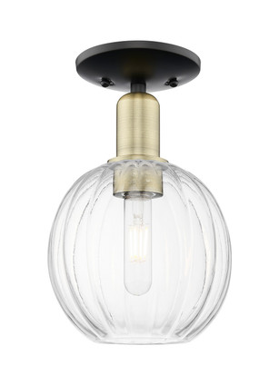 Innovations - 716-1C-BAB-G458-7CL - One Light Semi-Flush Mount - Arcadia - Black Antique Brass