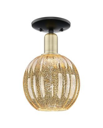 Innovations - 716-1C-BAB-G458-7ME - One Light Semi-Flush Mount - Arcadia - Black Antique Brass
