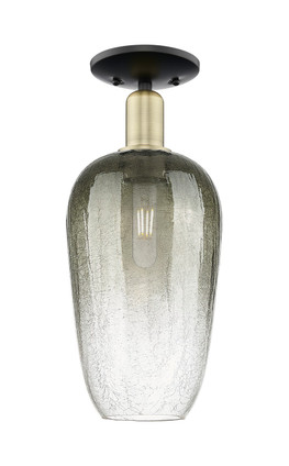 Innovations - 716-1C-BAB-G484-7SL - One Light Semi-Flush Mount - Arcadia - Black Antique Brass