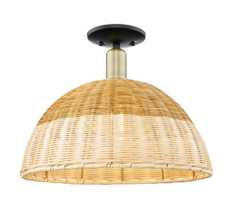 Innovations - 716-1C-BAB-NBD2-16-NAT - One Light Semi-Flush Mount - Arcadia - Black Antique Brass