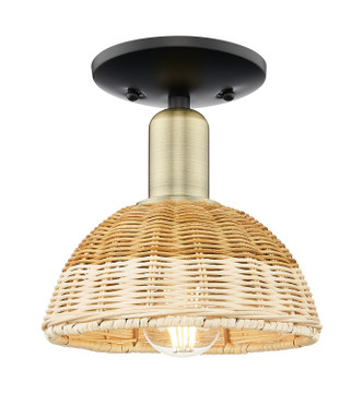 Innovations - 716-1C-BAB-NBD2-75-NAT - One Light Semi-Flush Mount - Arcadia - Black Antique Brass