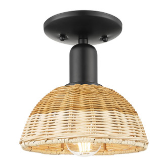 Innovations - 716-1C-BK-NBD2-75-NAT - One Light Semi-Flush Mount - Arcadia - Matte Black
