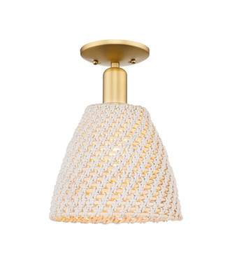 Innovations - 716-1C-SG-NBD-9-NAT - One Light Semi-Flush Mount - Arcadia - Satin Gold