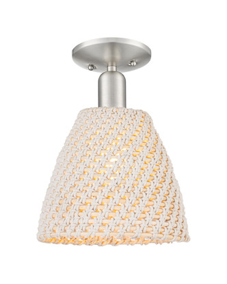 Innovations - 716-1C-SN-NBD-9-NAT - One Light Semi-Flush Mount - Arcadia - Brushed Satin Nickel
