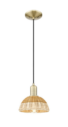 Innovations - 716-1P-AB-NBD2-75-NAT - One Light Mini Pendant - Arcadia - Antique Brass