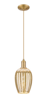 Innovations - 716-1P-BB-G457-6ME - One Light Mini Pendant - Arcadia - Brushed Brass