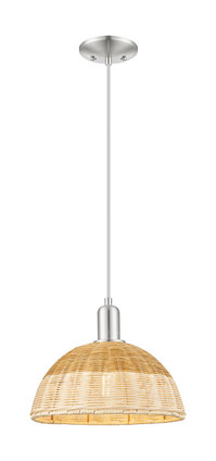 Innovations - 716-1P-SN-NBD2-12-NAT - One Light Mini Pendant - Arcadia - Brushed Satin Nickel