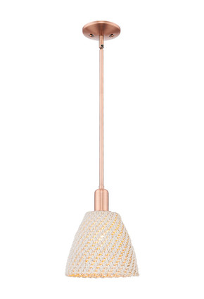 Innovations - 716-1S-AC-NBD-9-NAT - One Light Mini Pendant - Arcadia - Antique Copper