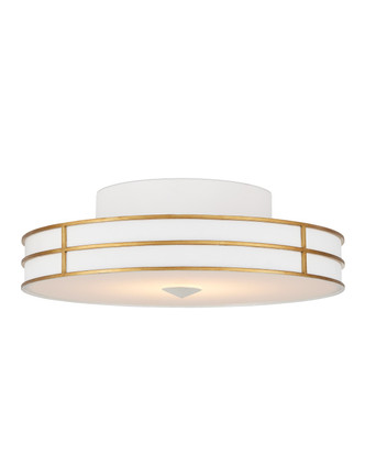 Currey and Company - 9999-0072 - One Light Flush Mount - Fielding Collection - Gesso White/Contemporary Gold/Sugar White/White
