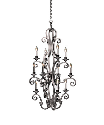 Kalco - 4038PS - 12 Light Foyer Pendant - Ibiza - Pearl Silver