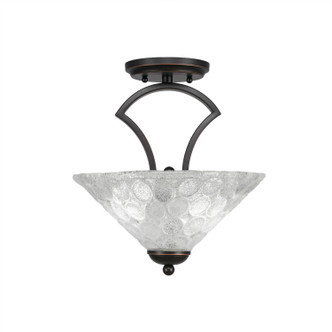 Toltec Lighting - 563-DG-441 - Two Light Semi-Flush Mount - Zilo - Dark Granite