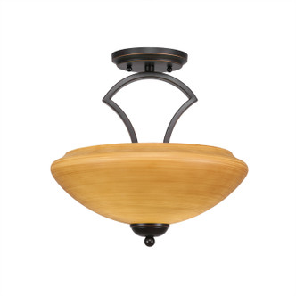 Toltec Lighting - 563-DG-683 - Two Light Semi-Flush Mount - Zilo - Dark Granite