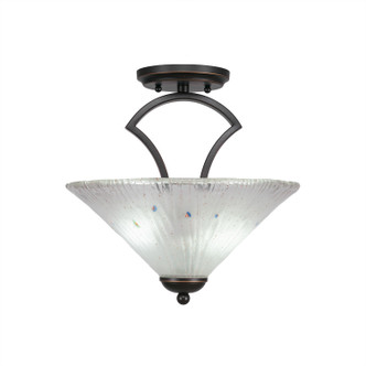Toltec Lighting - 563-DG-701 - Two Light Semi-Flush Mount - Zilo - Dark Granite