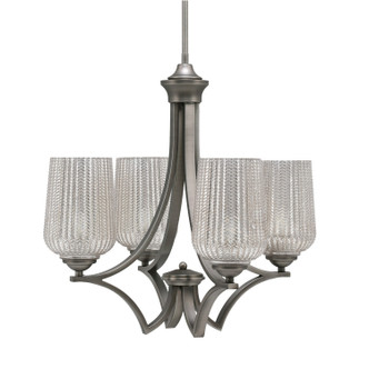 Toltec Lighting - 564-GP-4253 - Four Light Chandelier - Zilo - Graphite