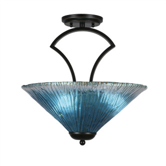 Toltec Lighting - 565-DG-715 - Three Light Semi-Flush Mount - Zilo - Dark Granite