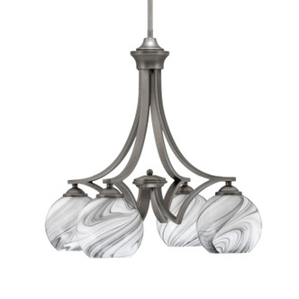 Toltec Lighting - 568-GP-4109 - Four Light Chandelier - Zilo - Graphite