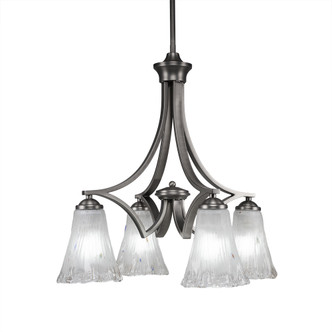 Toltec Lighting - 568-GP-721 - Four Light Chandelier - Zilo - Graphite