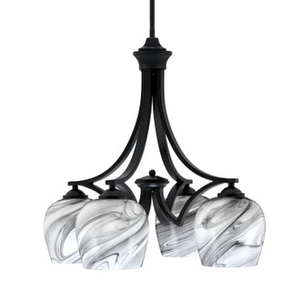 Toltec Lighting - 568-MB-4819 - Four Light Chandelier - Zilo - Matte Black