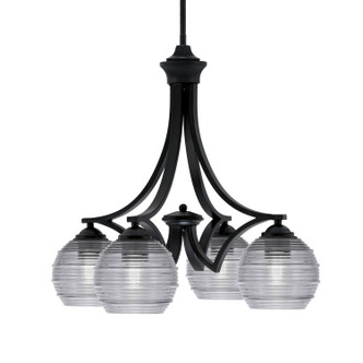 Toltec Lighting - 568-MB-5112 - Four Light Chandelier - Zilo - Matte Black