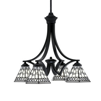 Toltec Lighting - 568-MB-9105 - Four Light Chandelier - Zilo - Matte Black