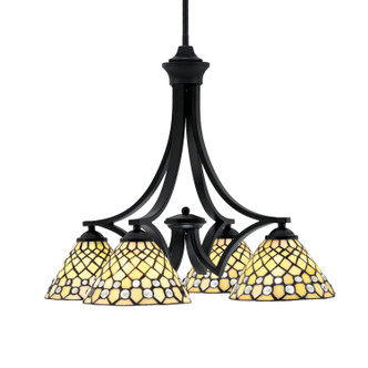 Toltec Lighting - 568-MB-9415 - Four Light Chandelier - Zilo - Matte Black
