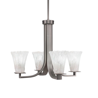 Toltec Lighting - 574-GP-729 - Four Light Chandelier - Apollo - Graphite