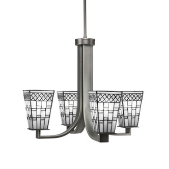 Toltec Lighting - 574-GP-9104 - Four Light Chandelier - Apollo - Graphite