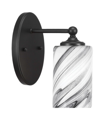 Toltec Lighting - 5911-MB-3009 - One Light Wall Sconce - Capri - Matte Black & Brass
