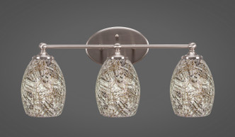 Toltec Lighting - 5913-BN-5054 - Three Light Bathroom Lighting - Capri - Brushed Nickel