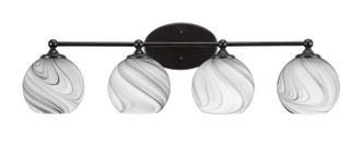 Toltec Lighting - 5914-MB-4109 - Four Light Bathroom Lighting - Capri - Brushed Nickel