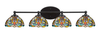 Toltec Lighting - 5914-MB-9905 - Four Light Bathroom Lighting - Capri - Brushed Nickel