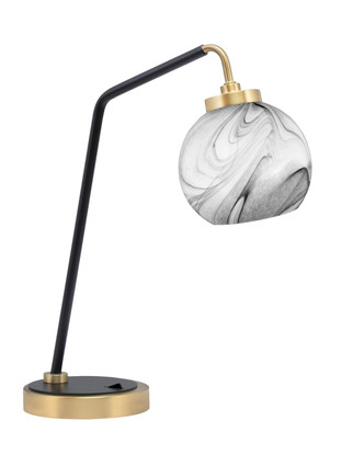 Toltec Lighting - 59-MBNAB-4109 - One Light Desk Lamp - Desk Lamps - Matte Black & New Age Brass