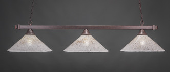 Toltec Lighting - 803-DG-714 - Three Light Billiard Bar - Square - Dark Granite