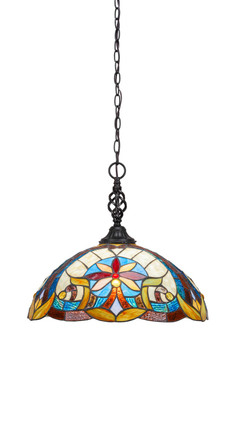Toltec Lighting - 82-MB-936 - One Light Pendant - Eleganté - Matte Black