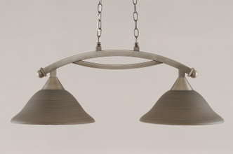 Toltec Lighting - 872-BN-604 - Two Light Island Pendant - Bow - Brushed Nickel