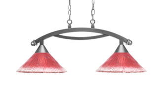 Toltec Lighting - 872-BN-706 - Two Light Island Pendant - Bow - Brushed Nickel