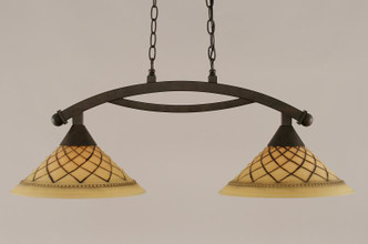 Toltec Lighting - 872-BRZ-7182 - Two Light Island Bar - Bow - Bronze Toltec Lighting - 872-BRZ-7182 - Two Light Island Bar - Bow - Bronze